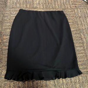 Black business pencil skirt with ruffle on the bottom